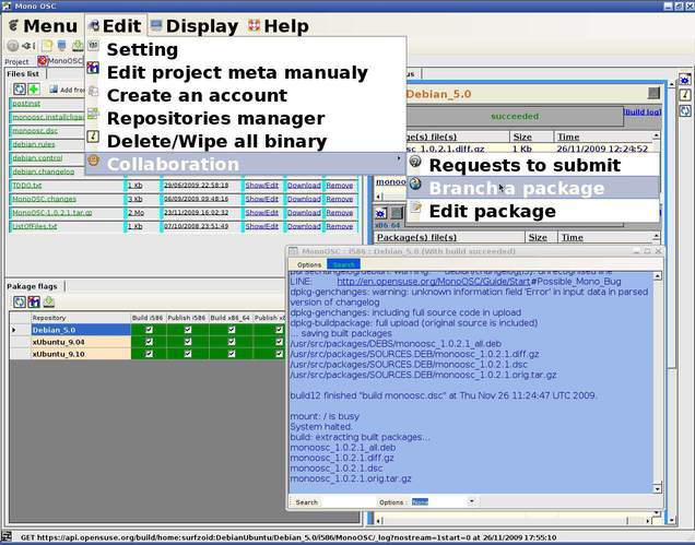 openSUSE Build Service, Developer Graphical User Interface